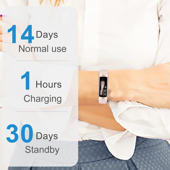 Fitness Tracker with 24/7 Heart Rate, Blood Oxygen Blood Pressure Sleep Monitor, Activity Trackers 5 ATM Waterproof,Step Calorie Counter Pedometer Health Smart Watch for Women Men Pink - Image 8
