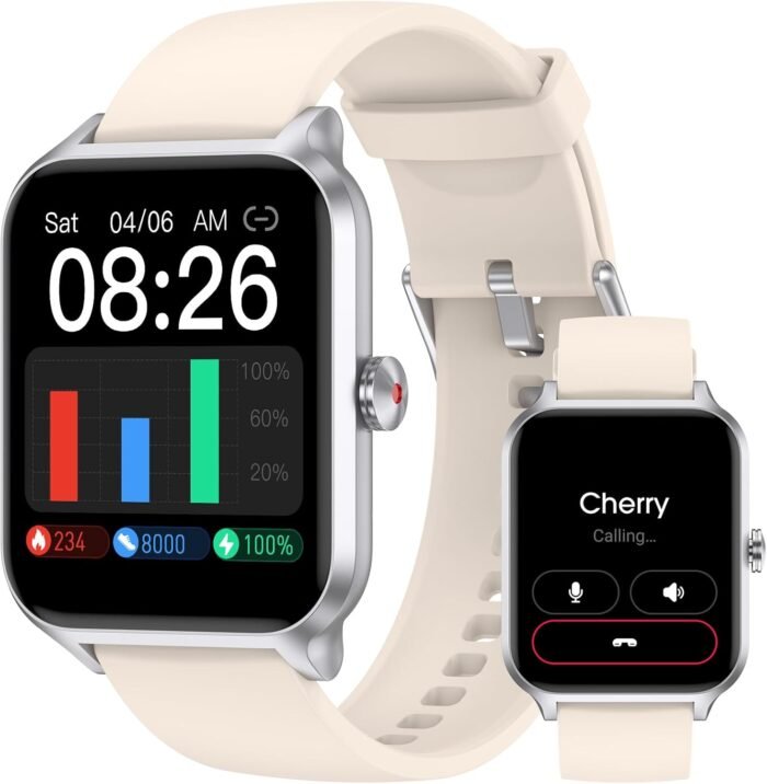 Smart Watch(Answer/Make Call), 1.69" Fitness Tracker with Heart Rate Blood Oxygen Monitor, Sleep Monitor Health Tracker, 100+ Sports Modes, Step Counter, IP68 Waterproof Fitness Watch for Android iOS - Image 2