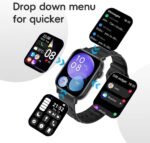 Smart Watch Sports Pedometer Fitness Tracker, Bluetooth Call Heart Rate/Blood Oxygen/Sleep Monitor, 100 Sports Modes Waterproof for iOS Android Men's Women's Smart Watch (Black) - Image 5