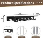 Floating Shelf Organizer Compatible with Tonal Accessories Wall Mount Hanger with Hooks T-Lock Adapters Home Gym Weight wall Storage Equipment Metal Rack Holder Bracket Hanger Black Workout Fitness - Image 3