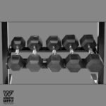 WF Athletic Supply Rubber Coated Hex Dumbbell Set with Two Tier Premium Storage Rack Built for Strength Building, Weight Loss & Home Gym – Multiple Sets Available - Image 5