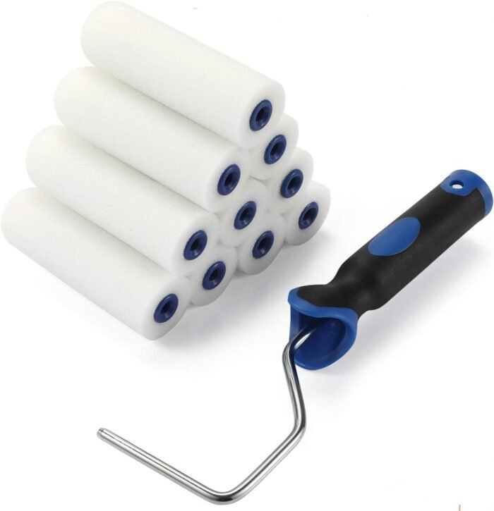 Foam Paint Roller,4-Inch Mini Paint Roller Cover Refills, Small Roller Nap, Foam-Covered Ends, High-Density Foam Covers for Roller Frame and Paint Roller Kit, Pack of 11 - Image 2