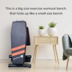 Gymenist Exercise Bench Adjustable Foldable Compact Workout Weight Bench Easy To Carry NO ASSEMBLY NEEDED, Black-Orange (FOLD-110B) - Image 8