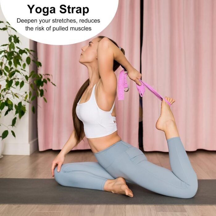 2 Yoga Block and Yoga Strap Set, FHDUSRYO High Density EVA Foam Blocks, Non-slip Yoga Bricks with 6ft Strap, Supportive Latex-Free Yoga Block Kit to Improve Balance and Flexibility - Image 7