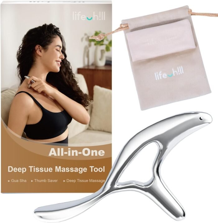 lifechill Trigger Point Massage Tool for Deep Tissue Massage & Gua Sha, Muscle Scraper Tool for Full Body Pain Relief, Thumb Saver Acupressure Tool, FSA HSA Eligible - Image 2