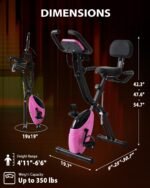 Merax Exercise Bike foldable, 3 in 1 Magnetic Stationary Bike for Home with 16-Level Resistance, Fitness X-Bike Upright Indoor Cycling Bike for Home Workout 300LB Capacity - Image 3