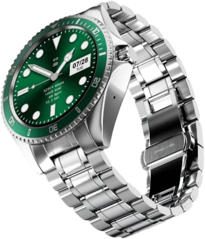 Smart Watch for Android Phones,Fitness Tracking smartwatch with Answer/Make Calls, Sports Compatible with Heart Rate Stress and Sleep for Dad Smart Watch (Green) - Image 2