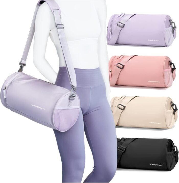 Small Gym Bag for Women,Waterproof Mini Duffle Bag Womens Spotrs Workout Bags Small Travel Duffel Bag with Wet Pocket Carry on Weekender Bags for Dance Swimming,Gym,Yoga,Fitness Purple - Image 2