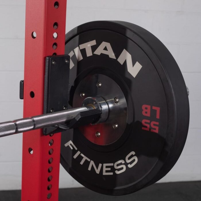 Titan Fitness X-3 Series 80" Red Bolt-Down Power Rack, 24" Depth, Rackable 1650 LB Cage, 1.25" and 2" Pull Up Bars, Standard J-Hooks, Weight Plate Holders, Weightlifting and Strength Training - Image 6