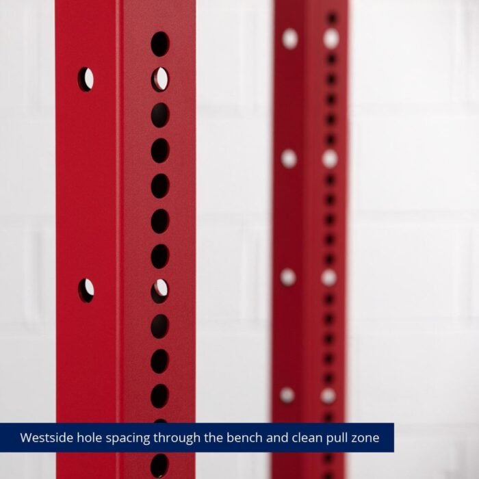 Titan Fitness X-3 Series 80" Red Bolt-Down Power Rack, 24" Depth, Rackable 1650 LB Cage, 1.25" and 2" Pull Up Bars, Standard J-Hooks, Weight Plate Holders, Weightlifting and Strength Training - Image 10