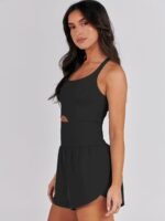 Caracilia Women's Workout Athletic Romper Summer Sets Short Jumpsuits Onesie Running Outfits Exercise Gym 2025 Trendy Clothes - Image 4