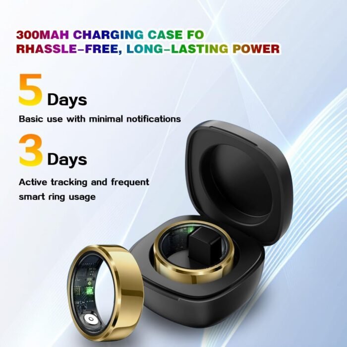 2025 Smart Ring with Air Gesture Control,Heart Rate&Sleep Monitor -Stylish Fitness Ring for Men&Women,IP68 Waterproof,Activity Tracker Records Steps Distance,Compatible with Android&iOS (Gold, 11#) - Image 7