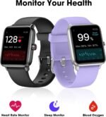 Smart Watch, Fitness Tracker with Heart Rate Monitor, Blood Oxygen, Sleep Tracking, 1.5 Inch Touchscreen Smartwatch for Android iOS Swimming Waterproof Pedometer Step Calories Tracker for Women Men - Image 3