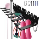 Home Gym Accessories Organization Storage Rack Equipment For Home 8 Hook Wall Hanger Display Gear Barbells Resistance Bands Jump Ropes Lifting Belt Hanger Accessories Hardware Included - Image 2