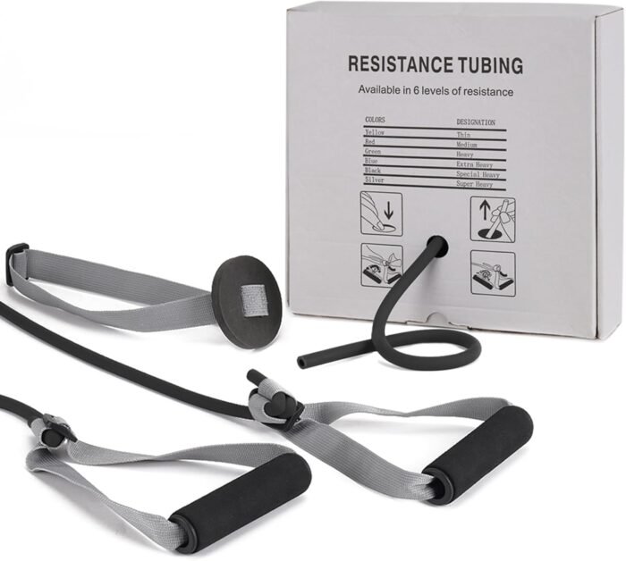 Resistance Tubes for Working Out, Exercise Bands with Handles and Door Anchor for Physical Therapy Women and Men, Rubber Tubing for Lower Pilates, at-Home Workout, 25 Foot - Image 2