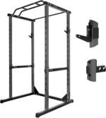 1200lbs Heavy Duty Power Cage, Black Squat Rack with Safety Bars, Adjustable J-Hooks and Safety Arms, KQZZIV Power Rack System for Home Gym, Weightlifting and Cross Training - Image 2