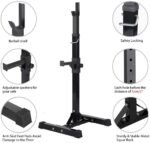 Yaheetech Pair of Adjustable Squat Rack Standard 44-70 Inch Barbell Rack, Solid Steel Squat Stands Bench Press Storage Home Gym Portable Dumbbell Stands - Image 6