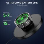 Smart Ring Health Tracker with Display Screen, Sleep Tracker with Heart Rate, Fitness Ring Step Tracker for Activity Monitoring/Steps/Calories,Wireless Charging, for iOS Android (Silver,12#) - Image 7