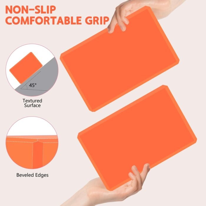 Yoga Block, Soft Non-Slip Surface Premium Foam Blocks, Supportive, Lightweight, Odor Resistant, Yoga Accessories for Pilates Meditation General Fitness Stretching Toning（orange） - Image 4