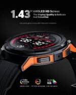 Gravity C25 1.43" AMOLED Smartwatch with Always-On Display, Bluetooth Call, AI Voice, 100+ Sports Modes, Heart Rate & Sleep Monitor, 1 ATM Waterproof, Fitness Tracker for iOS & Android (Gray) - Image 3