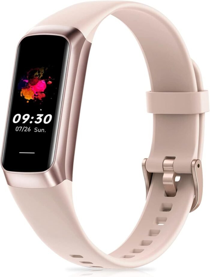 Fitness Tracker with 24/7 Heart Rate, Blood Oxygen Blood Pressure Sleep Monitor, Activity Trackers 5 ATM Waterproof,Step Calorie Counter Pedometer Health Smart Watch for Women Men Pink - Image 2