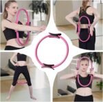 Pilates Ring and Ball Set, 6 Pcs Home Pilates Kit with 13” Circle Circle Yoga Ring 3 Resistance Bands 9.8” Pilates Ball Pilates Grip Socks, Pilates Essential Kit for Women Girl Home Workouts - Image 6