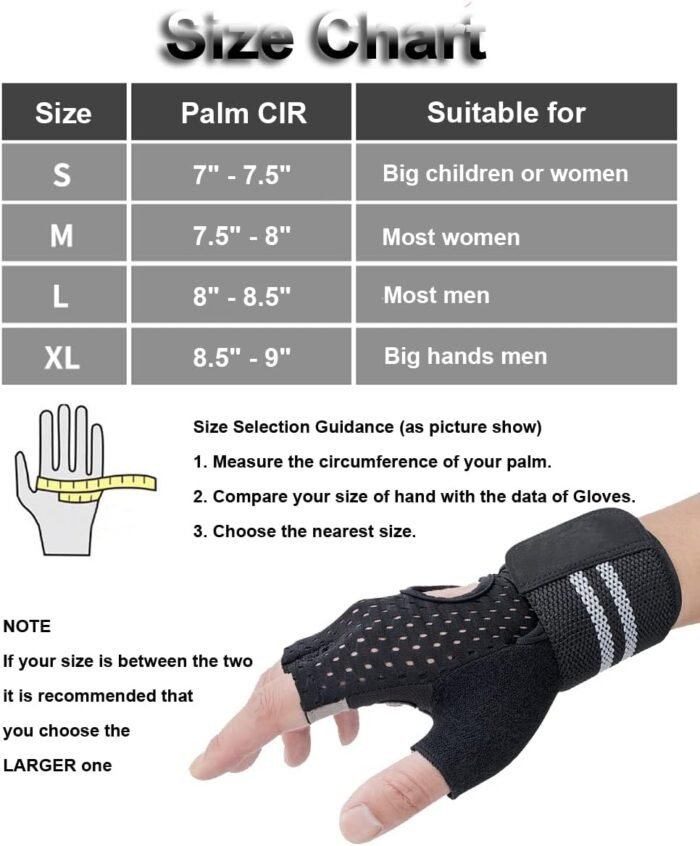 Weightlifting Gym Gloves for Men Women, Breathable Workout Gloves, Anti-Slip Exercise Gloves, Adjustable Wrist Support, Full Palm Protection, Lightweight - Image 8