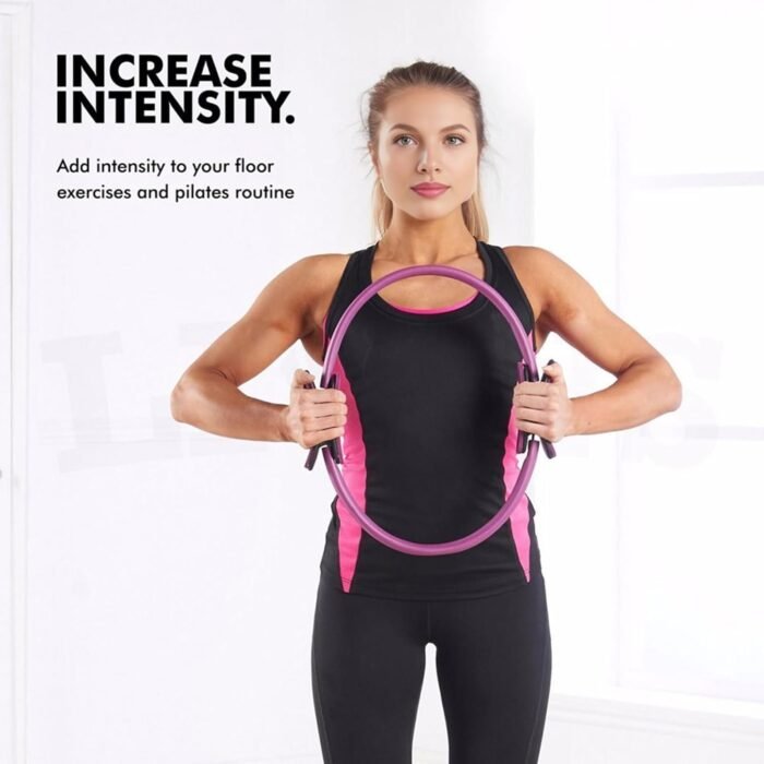 Pilates Ring, 15 Inch Pilates Fitness Circle with Non-Slip Grip Handles, Thigh Exercise, Pilates Circle, Pilate Ring Fitness Equipment for Home or Studio - Image 8