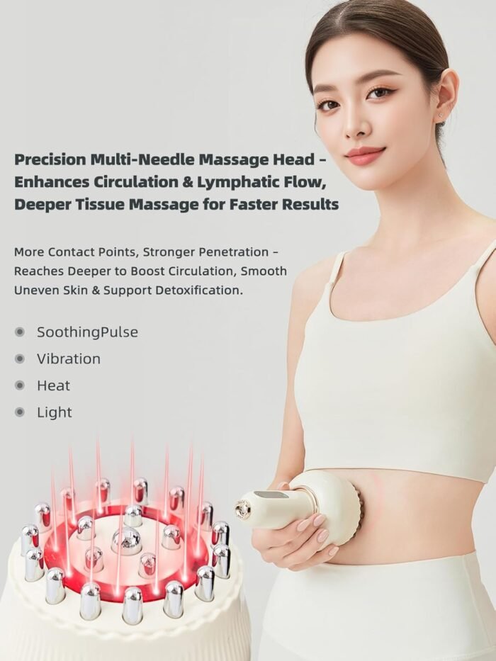 Lymphatic Drainage Massager & Anti Cellulite Massage Tool, Helps Reduce Stretch Marks & Cellulite, for Legs, Arms & Belly, Body Sculpting Machine with Microcurrent, Light, Heat & Vibration - Image 5
