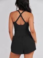 Caracilia Women's Workout Athletic Romper Summer Sets Short Jumpsuits Onesie Running Outfits Exercise Gym 2025 Trendy Clothes - Image 5
