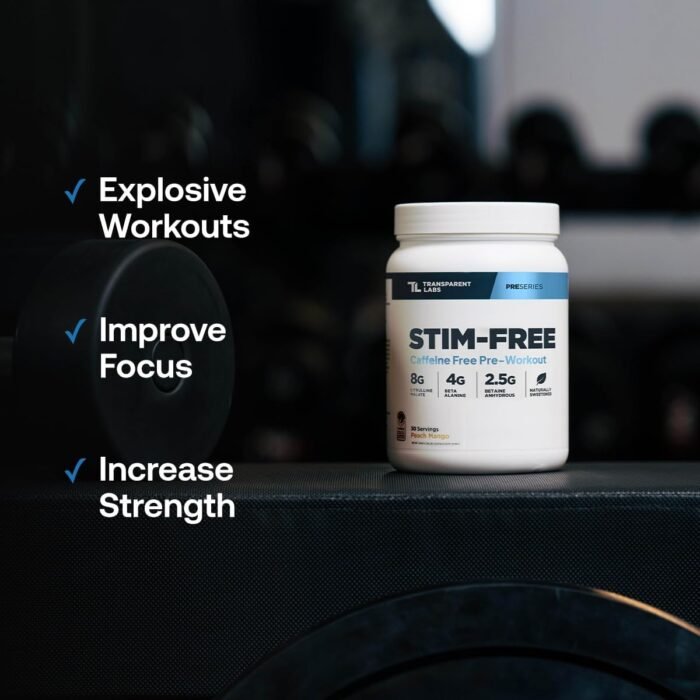 Transparent Labs Stim-Free Pre-Workout - Caffeine & Stim Free Pre Workout Powder for Men and Women with Beta Alanine Powder, Citrulline Malate, & elevATP - 30 Servings, Tropical Punch - Image 7