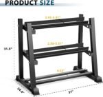 Dumbbell Rack, Bongkim Dumbbell Set with Rack Stand, Dumbbells Weights Rack for Home Gym, Weight Rack for Dumbbells, Kettlebells, and Weight Plates 1100LBS - Image 3