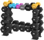 Dumbbell Rack Stand Only, Weight Rack for Dumbbells Strength Training Dumbbell Racks Red and Black 5 Tier 450LBS Capacity Weight Rack for Home Gym Weight Storage Organizer Racks, Suitable for 8-30 LBS - Image 2