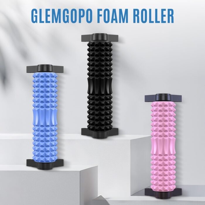Trigger Point Foam Roller with Stand, 18 Inch Medium Density Foam Roller Long Yoga Roller Foam Exercise Roller for Physical Therapy, Muscles Deep Tissue, Pilates, Back Pain and Muscle Recovery (Black) - Image 9
