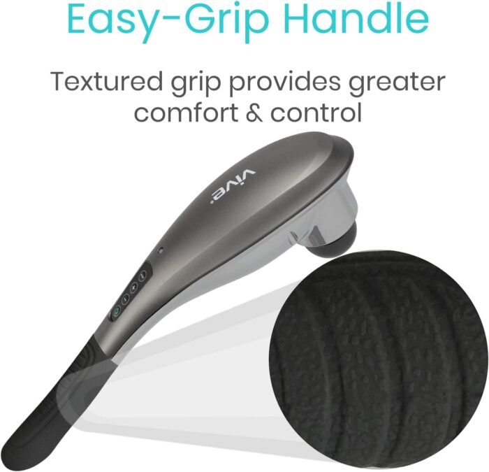 Vive Handheld Massager Cordless - Hand Held Deep Tissue Massage Tool for Back, Full Body, Foot and Neck Muscle - 6 Modes for Men, Women - Portable and Rechargeable - Pressure Point Acupressure - Image 6