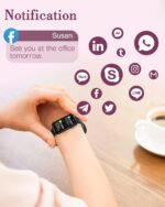 Fitness Watches for Women, LYNN2 Fitness Tracker with Heart Rate Monitor Blood Oxygen/Sleep Tracker Pedometer, Slim Step Tracker Watch for iOS/Android Phones Waterproof (Black) - Image 4