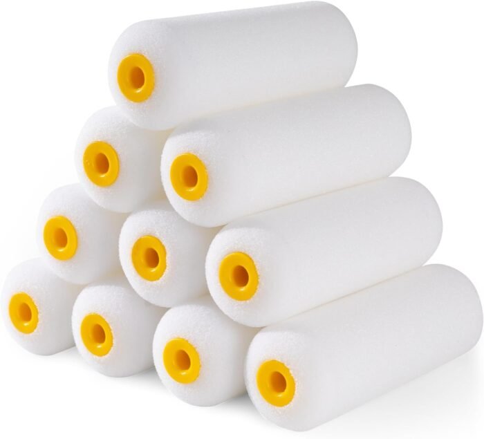 Mister Rui Foam Paint Rollers, 10 Pack 4 Inch Paint Rollers, Mini Paint Roller, High Absorption Foam Paint Roller 4 Inch, Small Foam Paint Rollers, 4 Inch Foam Rollers for House Painting - Image 2