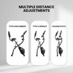 Exercise Bike Stationary Bike Folding Exercise Bike with 10 Level Adjustable Magentic Resistance Support Back Pad and Phone/Tablet Holder Arm Resistance Band Pulse Sensor LCD Monitor for Home Workout 265 LB Capacity - Image 6