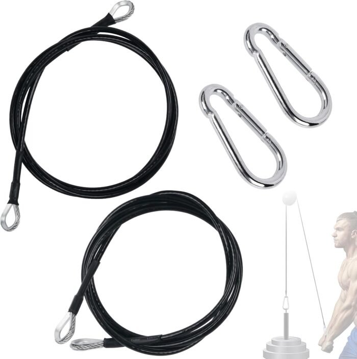 98 Inch Fitness Pulley Cable Fitness Extension Cable for Home Gym Pulley System Fitness Cable, Fitness Pulley Accessories（2-Pack） - Image 2