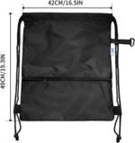 Drawstring Backpack Sport Gym Bag for Women & Men,beach bag,Waterproof Lightweight Backpack With Outer Storage,Best workout bag for dance/hiking/soccer/basketball (Black) - Image 5