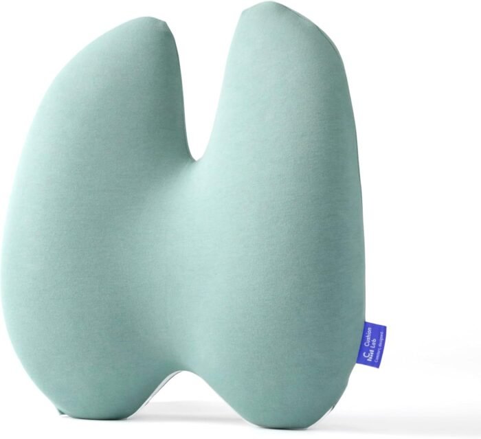 C CUSHION LAB Extra Dense Lumbar Pillow - Patented Ergonomic Multi-Region Firm Back Support for Lower Back Pain Relief - Lumbar Support Cushion with Strap for Office Chair, Car, Sofa - Wellness Green - Image 2