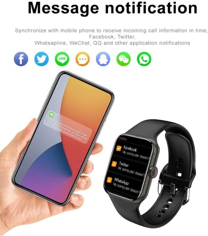Smart Watch for Men Women Compatible Android iOS iPhone, 2.09" Touch Screen Fitness Tracker Smartwatch with Call/SMS/Sleep Monitor/Pedometer Two Sport Bands (Blue) - Image 4