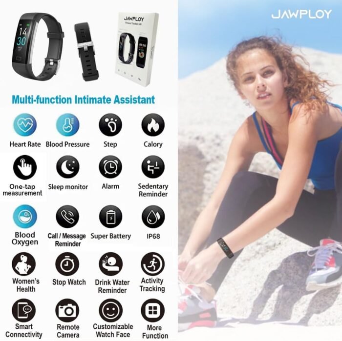 Fitness Tracker with Heart Rate Monitor/Step Counter/Calories, Smart Watch Activity Tracker Sleep Monitor, IP68, Health Tracker Pedometer for Man Women - Image 3