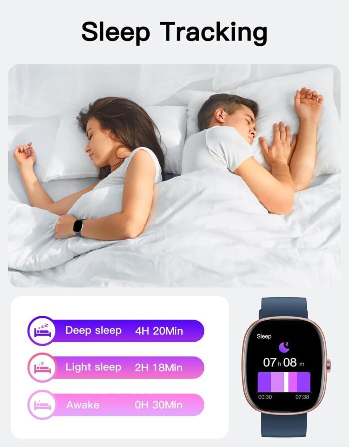 Fitness Tracker 2025 Ver. (Answer/Make Calls), 1.85" Smart Watch Fitness Watches for Women Men with 24/7 Heart Rate Blood Oxygen Monitor Sleep Tracker 100+ Sport Modes IP68 Waterproof (Blue) - Image 6