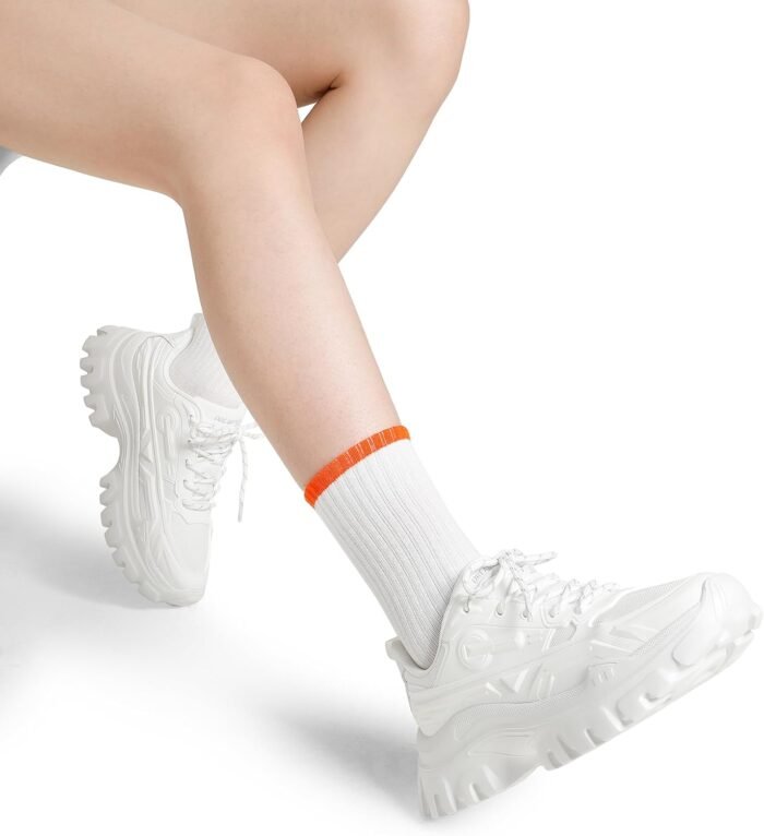 DREAM PAIRS Women Chunky Fashion Sneakers Platform Bold Lace-Up Comfortable Sneakers. - Image 9
