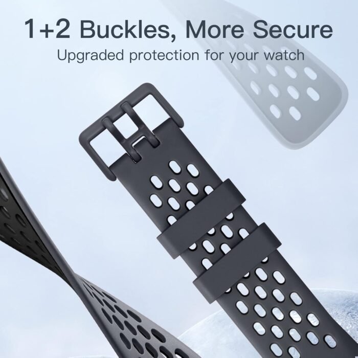 Maledan Sport Band Compatible for Fitbit Charge 5/Charge 6 Bands Women Men, Soft and Breathable Wrist Band Replacement Bracelet for Fitbit Charge 5/Charge 6 Bands Advanced Fitness Tracker Accessories - Image 4