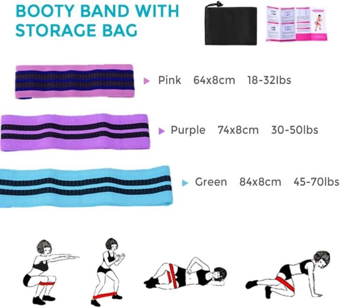Gegong Fitness Bands Glute Workout Equipment Pilates Ring Yoga Ball Resistance Band Set Stretching Exercise Home Gym Accessories Booty Toning - Image 5