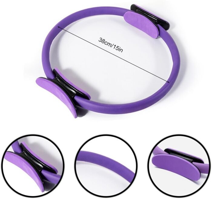 Pilates Ring Fitness Trainer, Pilates Ring Fitness Circle 14.96" Yoga Rings Magic Circle for Toning Arms, with Dual Padded Handles Exercise Resistance Equipment, Pilates Ring Magic - Image 8