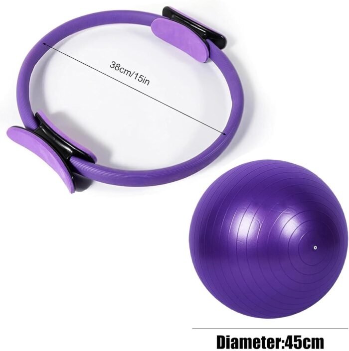 Pilates Essentials Kit for Women,15" Pilates Ring with Double Padded Handles, for Toning Arms, Legs Men and Women - Image 9