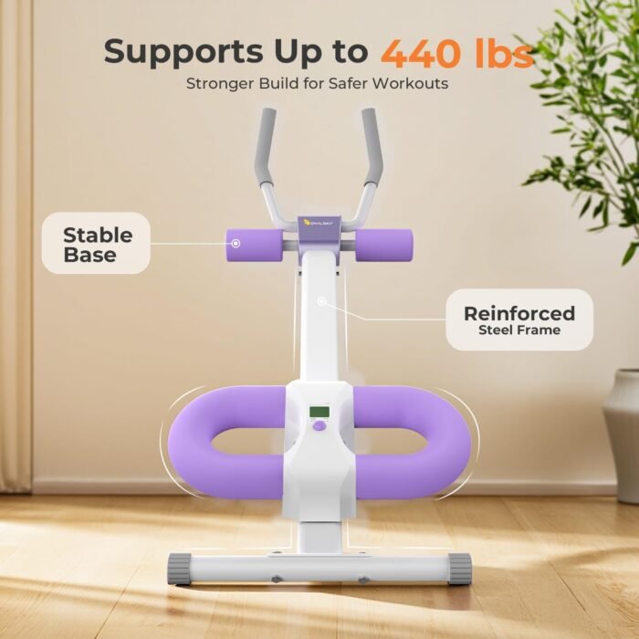 Ab Machine, Adjustable Ab Trainer Machine for Abs Workout at Home Gym, Foldable, Knee Protection, Abdominal Trainer for Stomach Workout Purple - Image 7